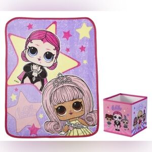 Lol Surprise Plush Throw & Cavas Storage Cube NWT